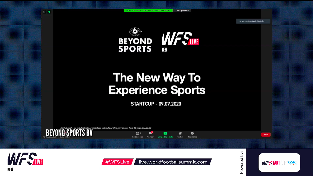 Beyond Sports pitching during WFS Live