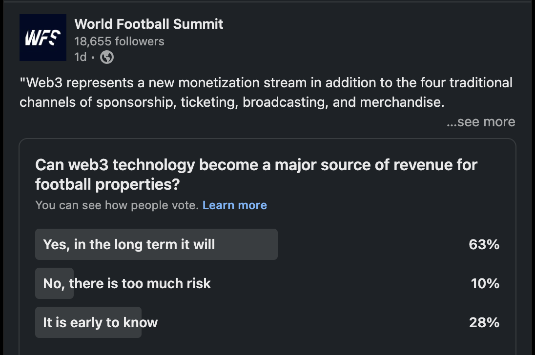 Web3 poll World Football Summit