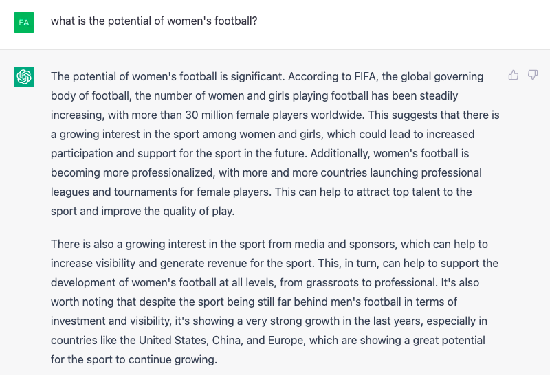 the potential of womens football
