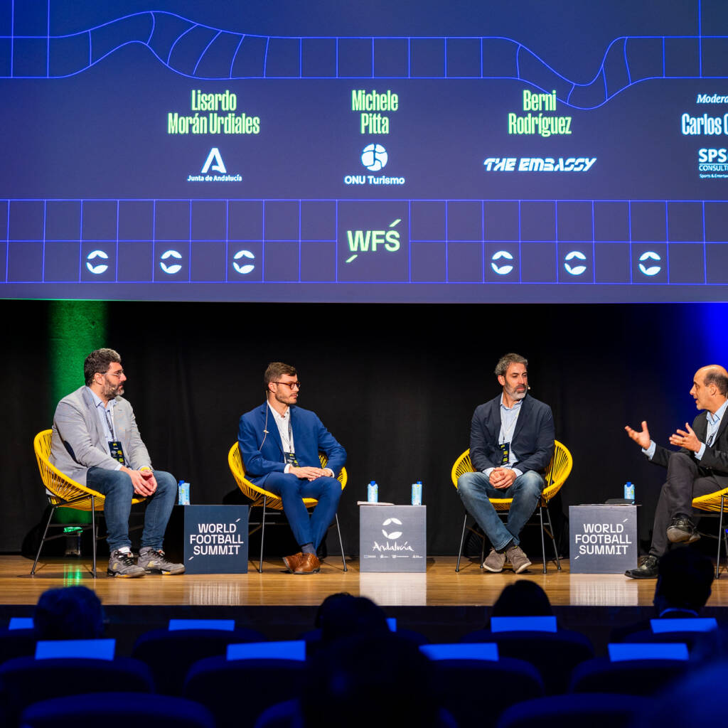 A panel during Sportstech Forum Málaga, a WFS event by Junta de Andalucía.